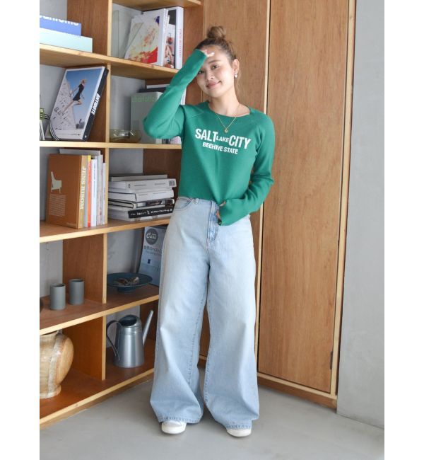 Ungrid「【WEB限定】ラグランロゴショートニット」|ニット・セーター|