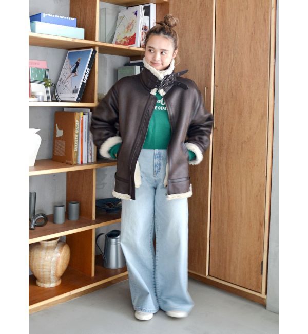 Ungrid「【WEB限定】ラグランロゴショートニット」|ニット・セーター|