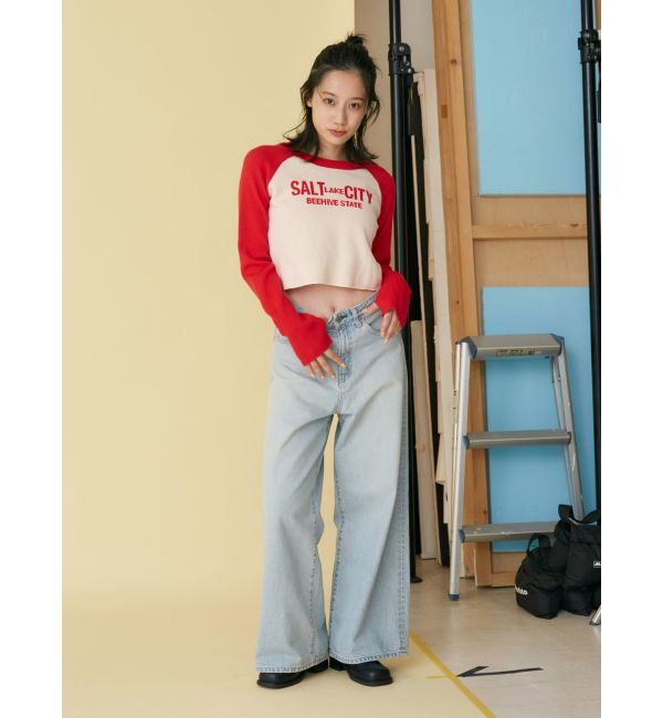 Ungrid「【WEB限定】ラグランロゴショートニット」|ニット・セーター|