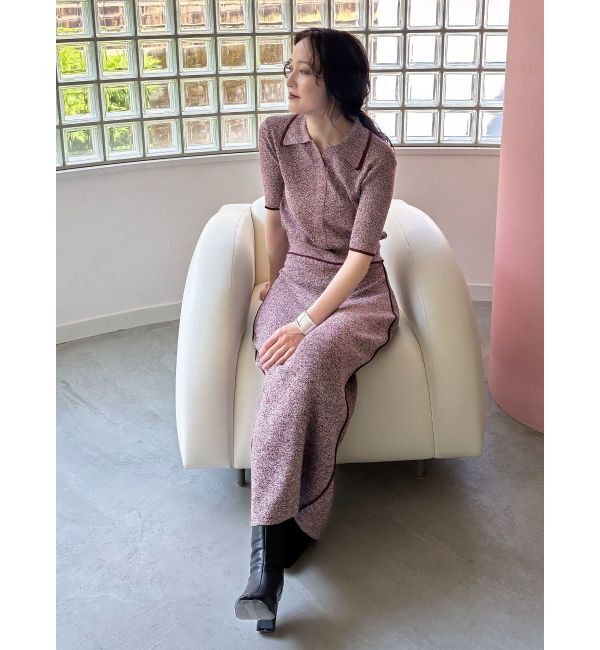 LAGUNAMOON「【追加生産】ポロニットプル&times;スカートセットアップ」|ワンピース|