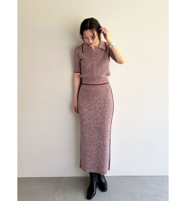 LAGUNAMOON「【追加生産】ポロニットプル&times;スカートセットアップ」|ワンピース|