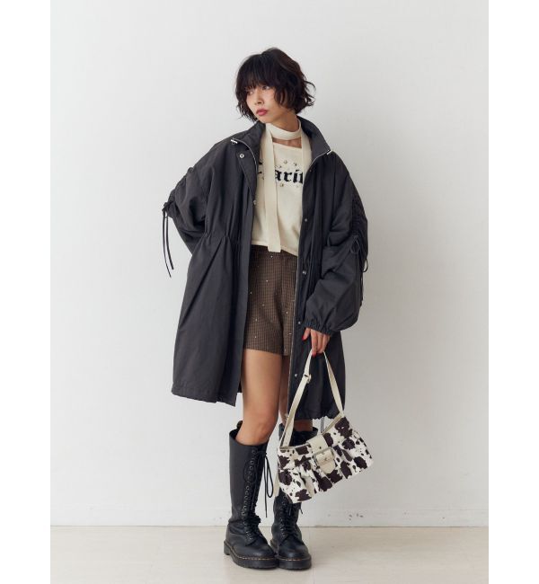 jouetie「ギャザーリボンモッズコート」|ミリタリー・モッズコート|