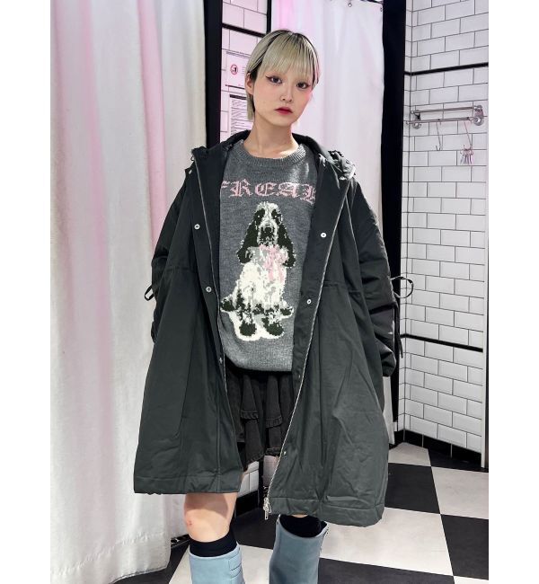 jouetie「ギャザーリボンモッズコート」|ミリタリー・モッズコート|