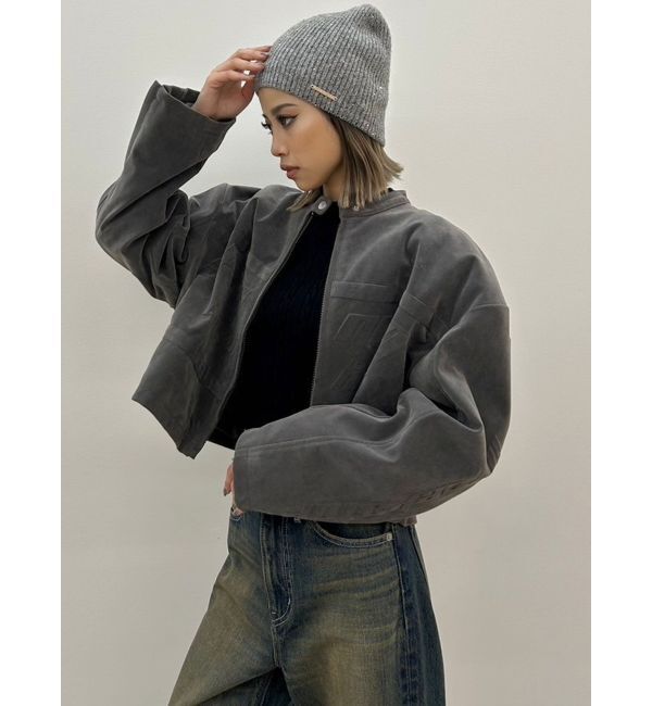 GYDA「フェイクスウェードエンボスブルゾン」|ブルゾン・スタジャン|