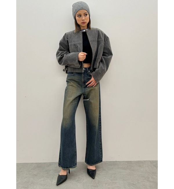 GYDA「フェイクスウェードエンボスブルゾン」|ブルゾン・スタジャン|