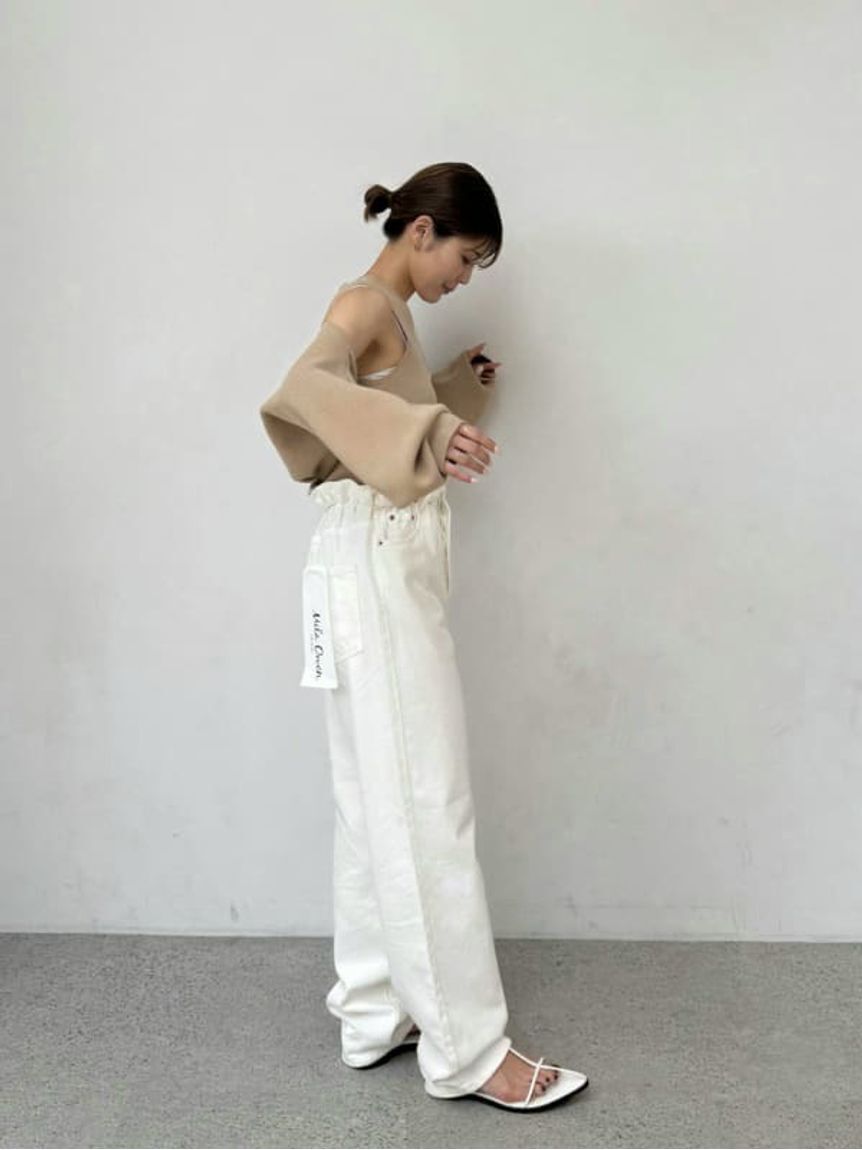 Mila Owen「【ウォッシャブル】ウエストゴムギャザーデニムパンツ」|デニム|