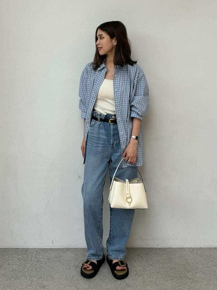 Mila Owen「【ウォッシャブル】ウエストゴムギャザーデニムパンツ」|デニム|