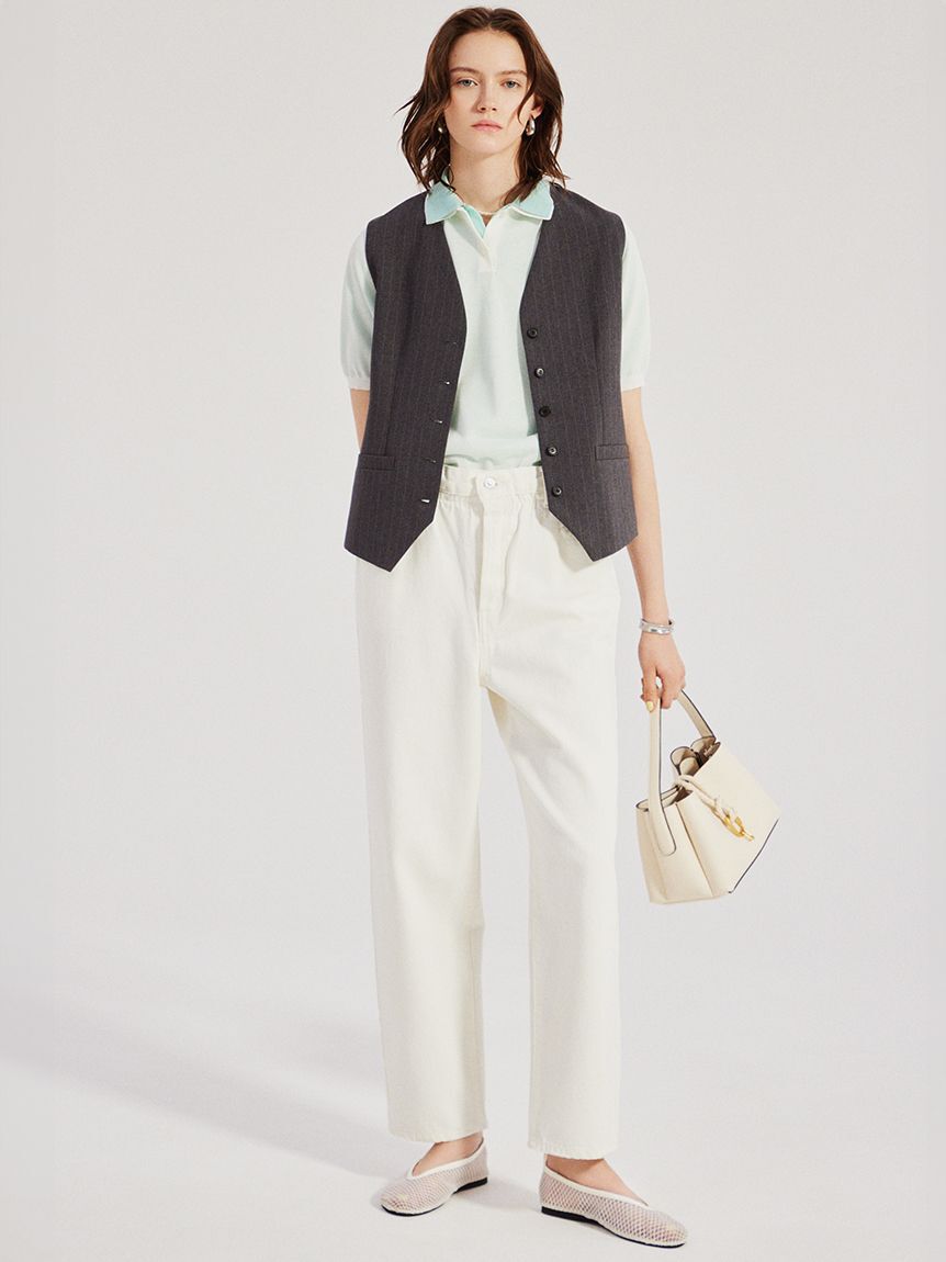 Mila Owen「【ウォッシャブル】ウエストゴムギャザーデニムパンツ」|デニム|