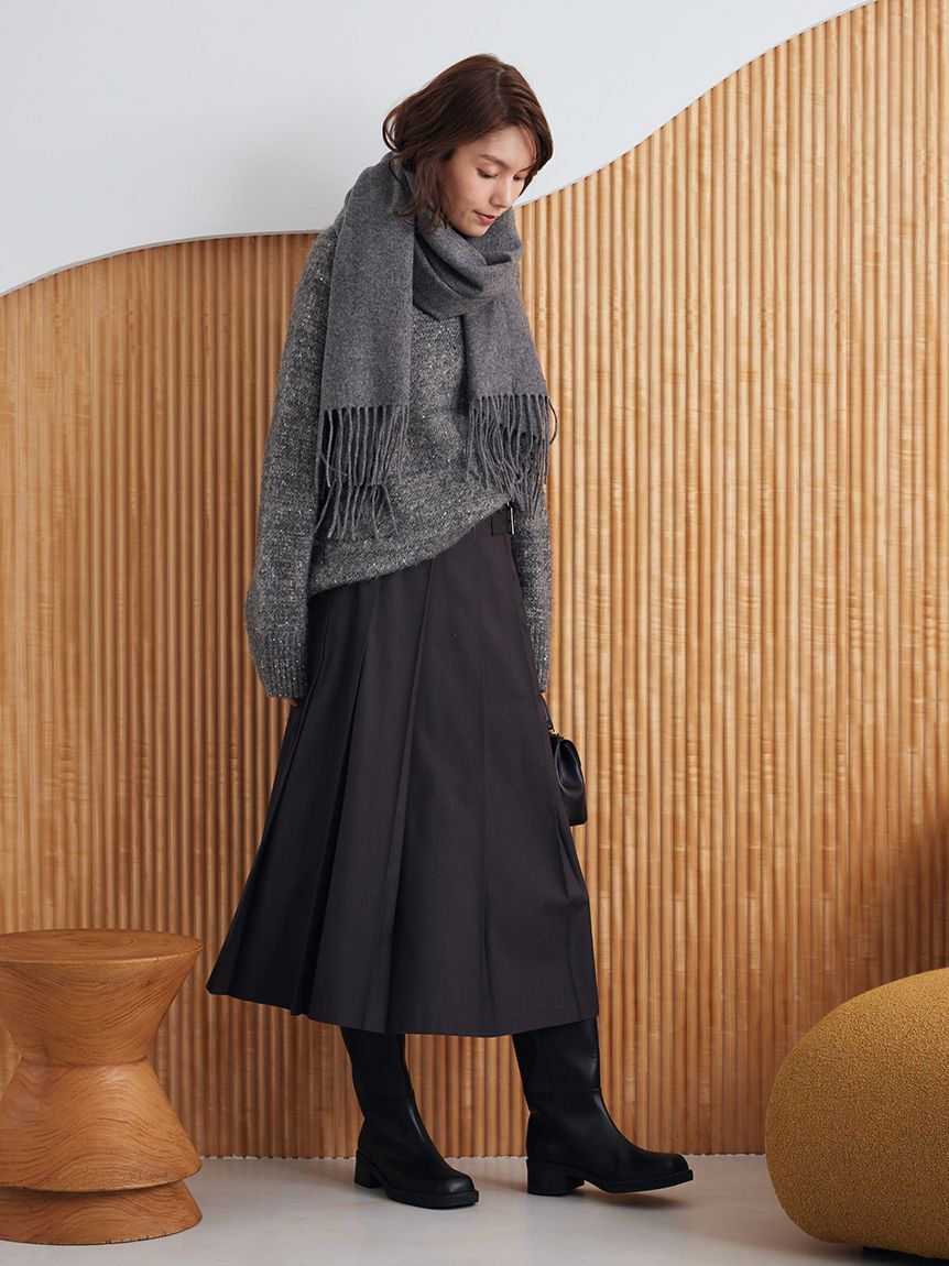 Mila Owen「バックル付きOneWAYプリーツスカート」|スカート|