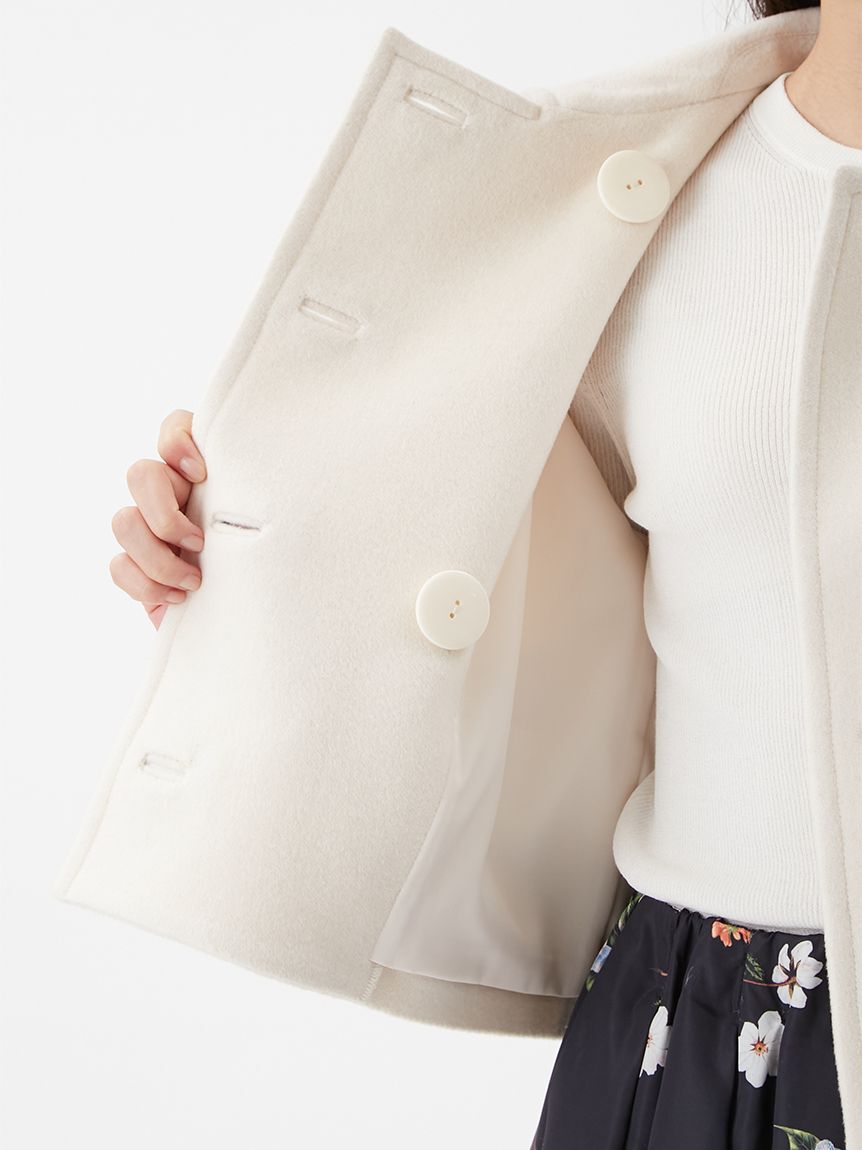 Mila Owen「ウールカシミヤショート丈ピーコート」|ブルゾン・スタジャン|