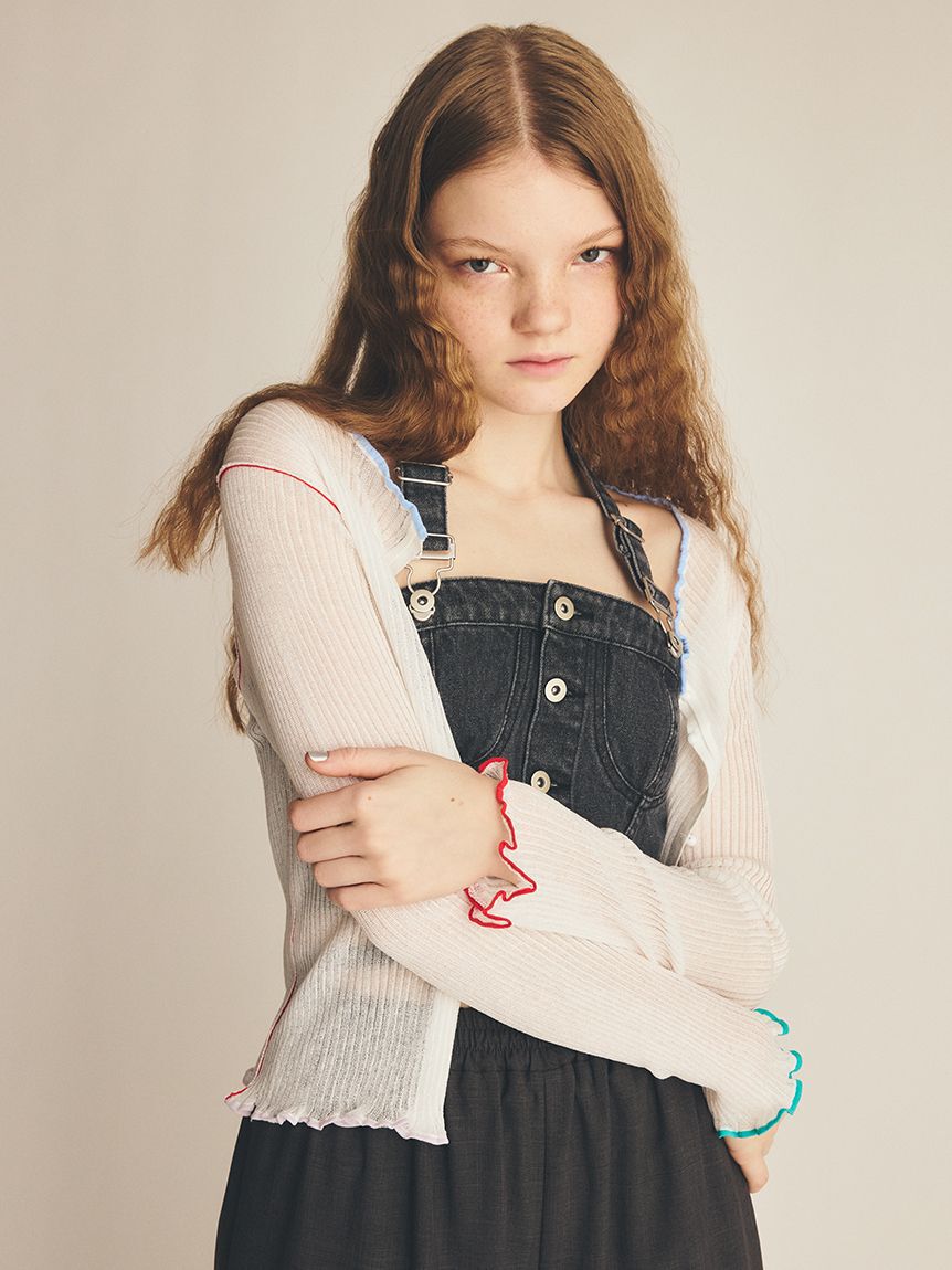 FURFUR「マルチカラートリムカーディガン」|カーディガン|