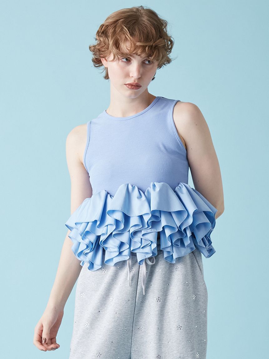 FURFUR「ペプラムカットトップス」|Tシャツ・カットソー|BLU