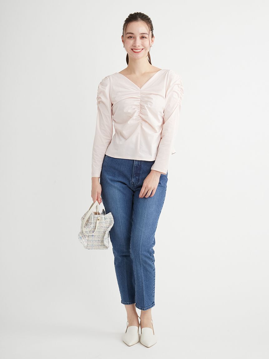 CELFORD「ハイライズ美脚ストレッチテーパードデニムパンツ」|デニム|