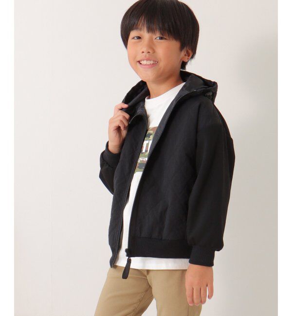 ikka kids「【親子おそろい】ブロックスジップパーカー（120~160cm）」|その他|ブラック