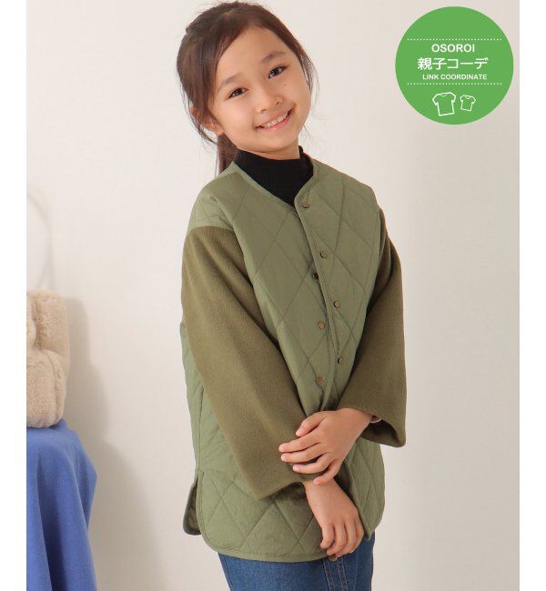 ikka kids「【親子おそろい】切り替えキルトハーフコート（120~160cm）」|その他|オリーブ