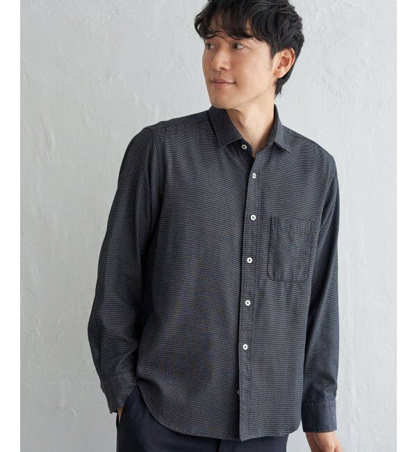 IKKA LOUNGE「デニムライクスイスカラーシャツ」|シャツ・ブラウス|チャコール