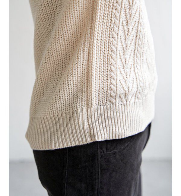 ikka「アランケーブル抗菌リサイクルニット」|プルオーバー|