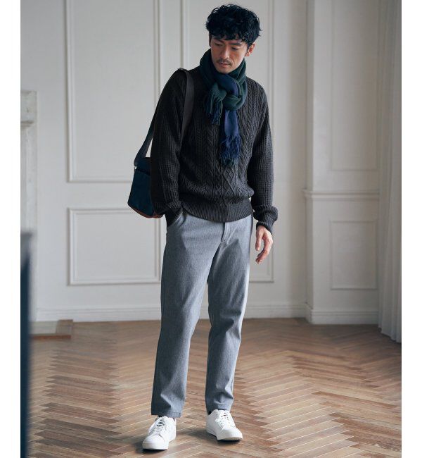 ikka「アランケーブル抗菌リサイクルニット」|プルオーバー|