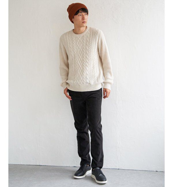 ikka「アランケーブル抗菌リサイクルニット」|プルオーバー|