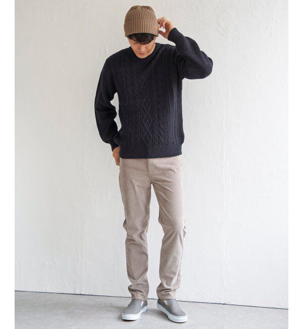 ikka「アランケーブル抗菌リサイクルニット」|プルオーバー|