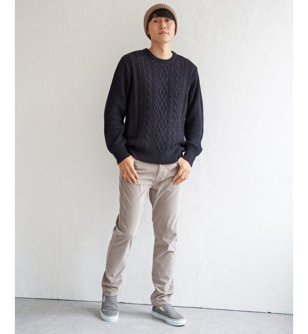 ikka「アランケーブル抗菌リサイクルニット」|プルオーバー|