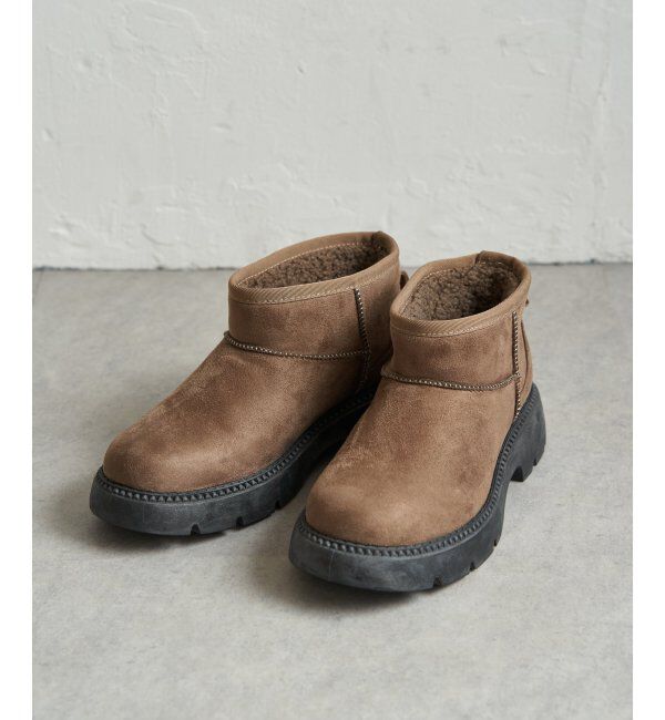 ikka「ムートンショートヒールブーツ」|その他|