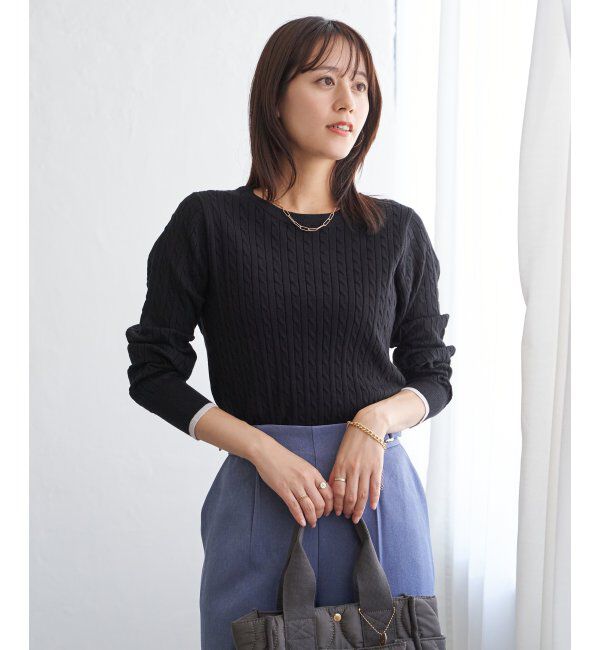 IKKA LOUNGE「ミニケーブルニットプルオーバー」|プルオーバー|