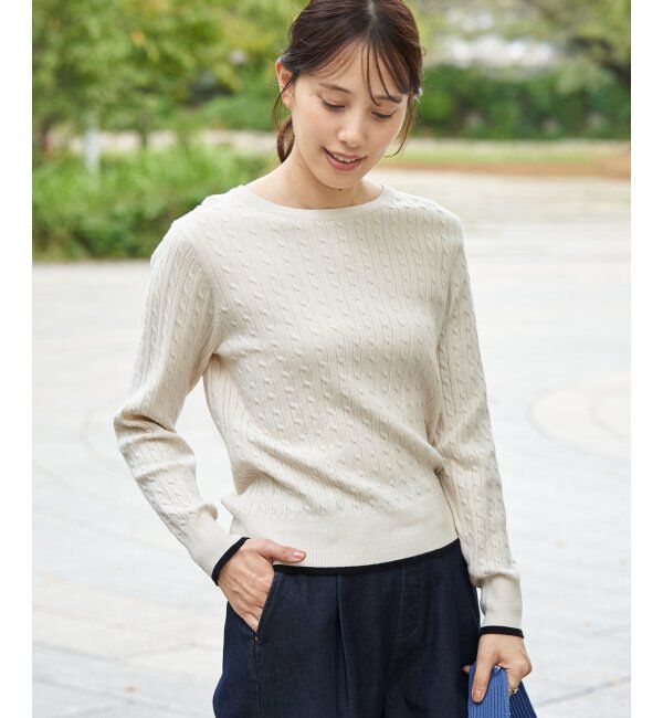 IKKA LOUNGE「ミニケーブルニットプルオーバー」|プルオーバー|