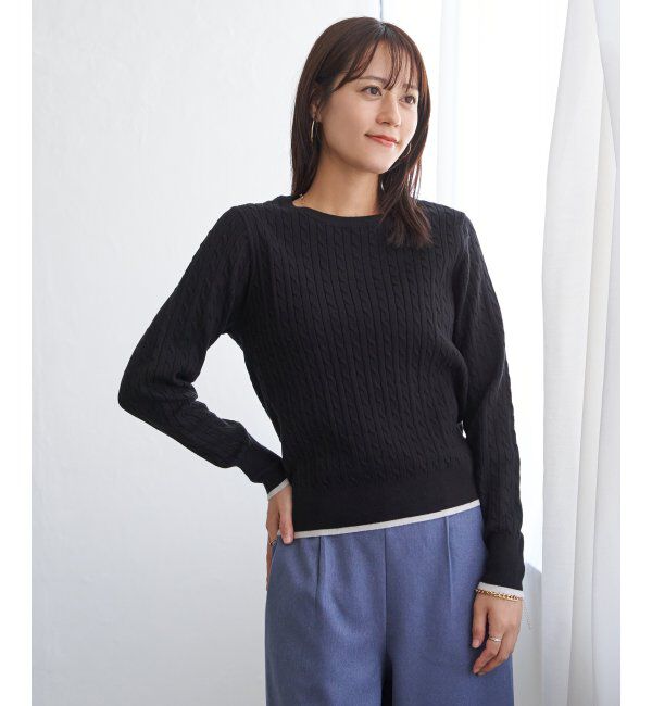 IKKA LOUNGE「ミニケーブルニットプルオーバー」|プルオーバー|