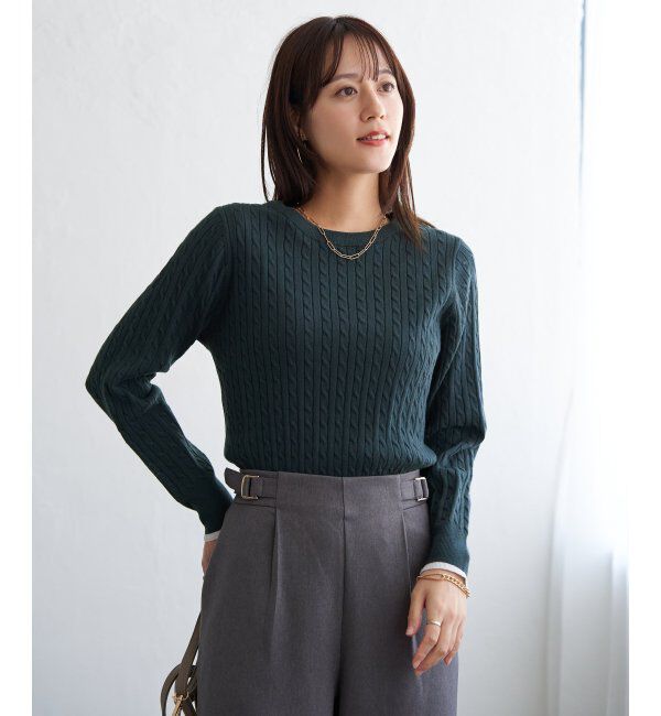IKKA LOUNGE「ミニケーブルニットプルオーバー」|プルオーバー|