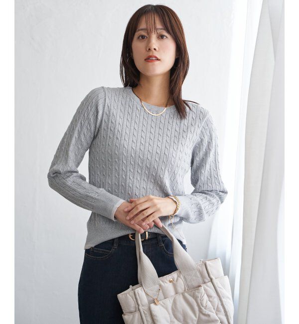 IKKA LOUNGE「ミニケーブルニットプルオーバー」|プルオーバー|