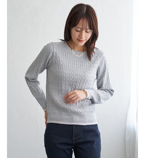 IKKA LOUNGE「ミニケーブルニットプルオーバー」|プルオーバー|