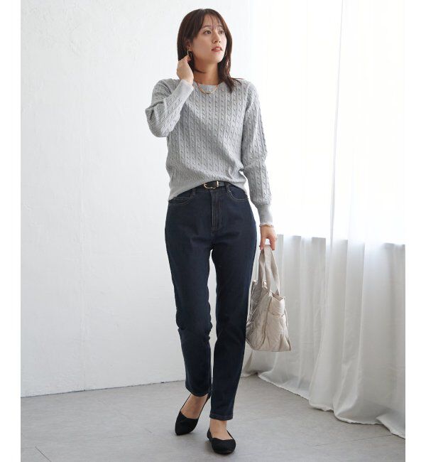 IKKA LOUNGE「ミニケーブルニットプルオーバー」|プルオーバー|