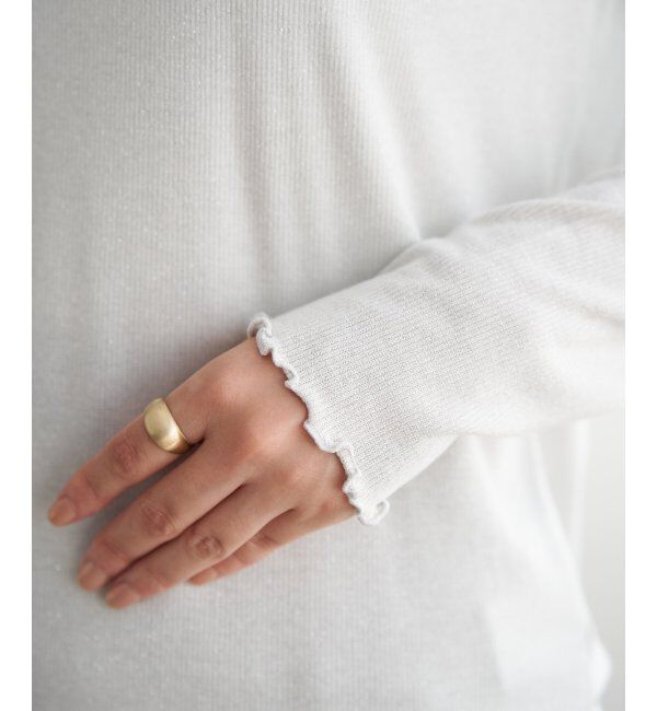 ikka「ハイネックテレコ長袖プルオーバー」|Tシャツ・カットソー|