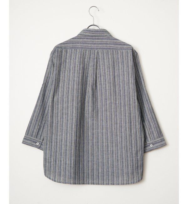 ikka「フレンチリネンMIX袖2WAYストライプシャツ」|シャツ・ブラウス|
