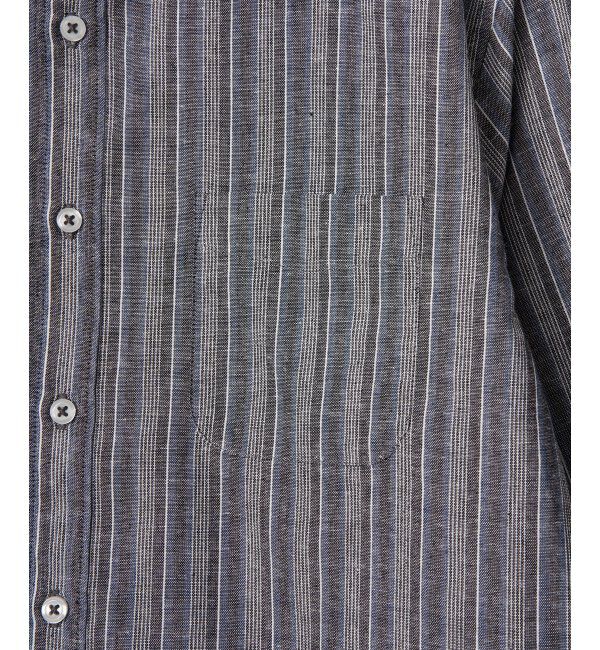 ikka「フレンチリネンMIX袖2WAYストライプシャツ」|シャツ・ブラウス|