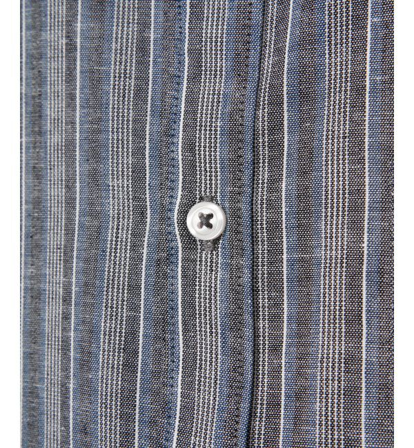 ikka「フレンチリネンMIX袖2WAYストライプシャツ」|シャツ・ブラウス|