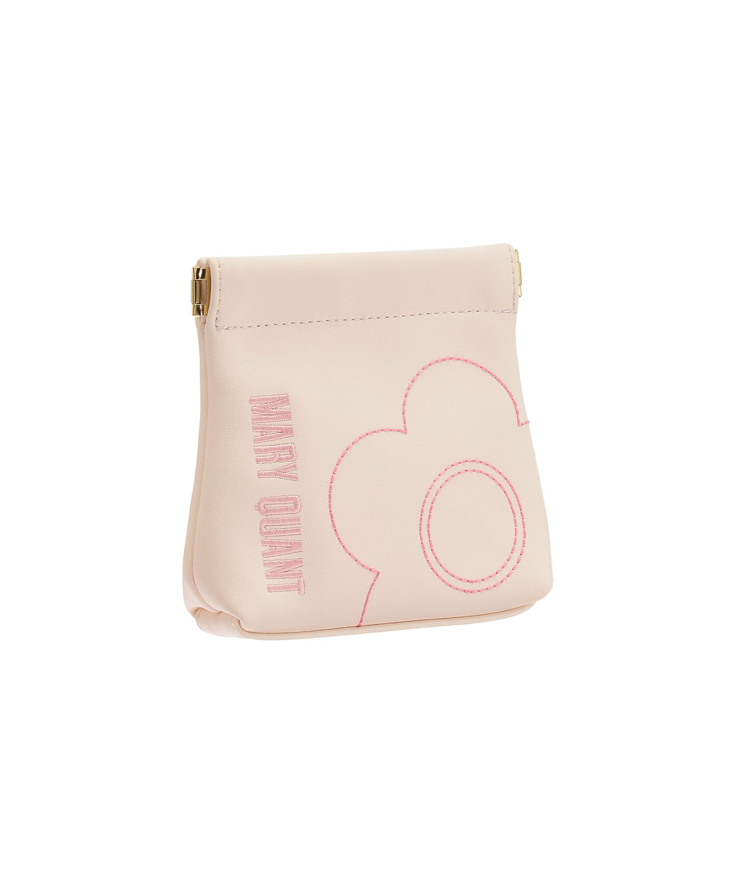 MARY QUANT「ピンクステッチデイジー バネクチポーチ」|ポーチ|ライトピンク