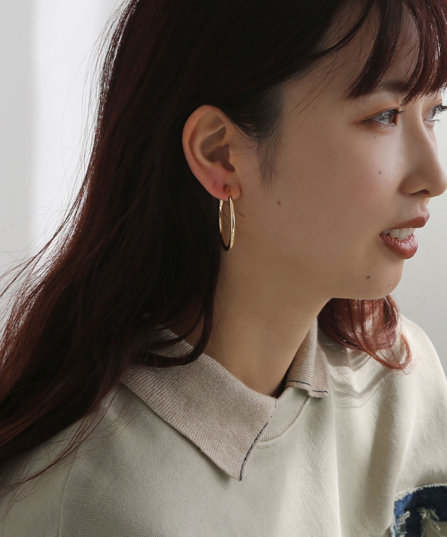 colleca la「ラウンドサークルフープイヤリング」|イヤリング|