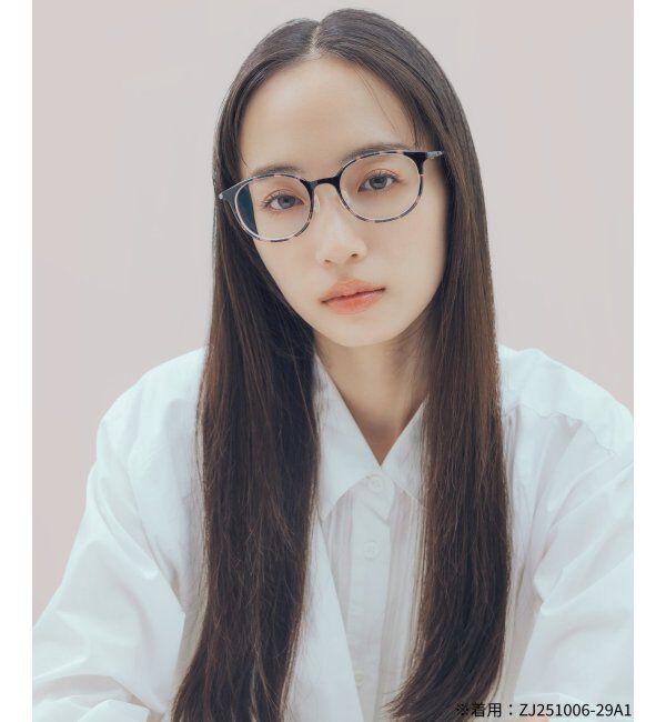  「MAQuillAGE(マキアージュ) コラボ｜ 血色感 メガネ | 中顔面短縮みえ メイク 大人可愛い レンズ交換券付」|メガネ|