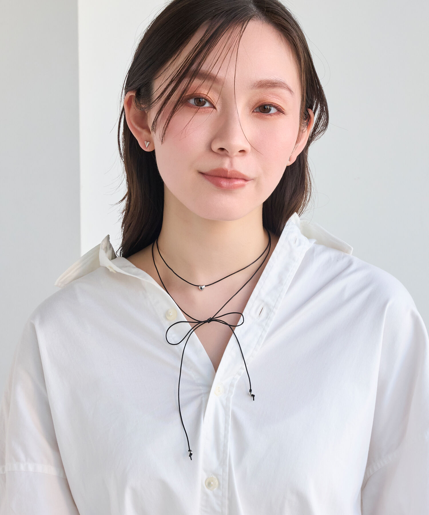  「【金属アレルギー対応】ハートリーフセラミックピアス　シルバー/ニッケルフリー（片耳）」|ピアス|