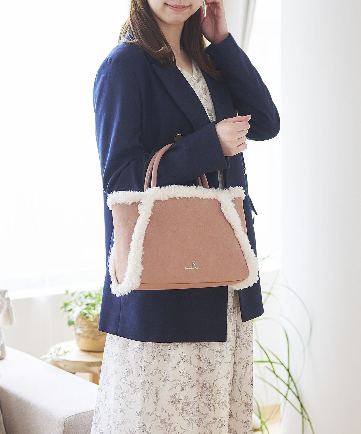 Samantha Thavasa「スウェード調ボアハンドバッグ」|ハンドバッグ|