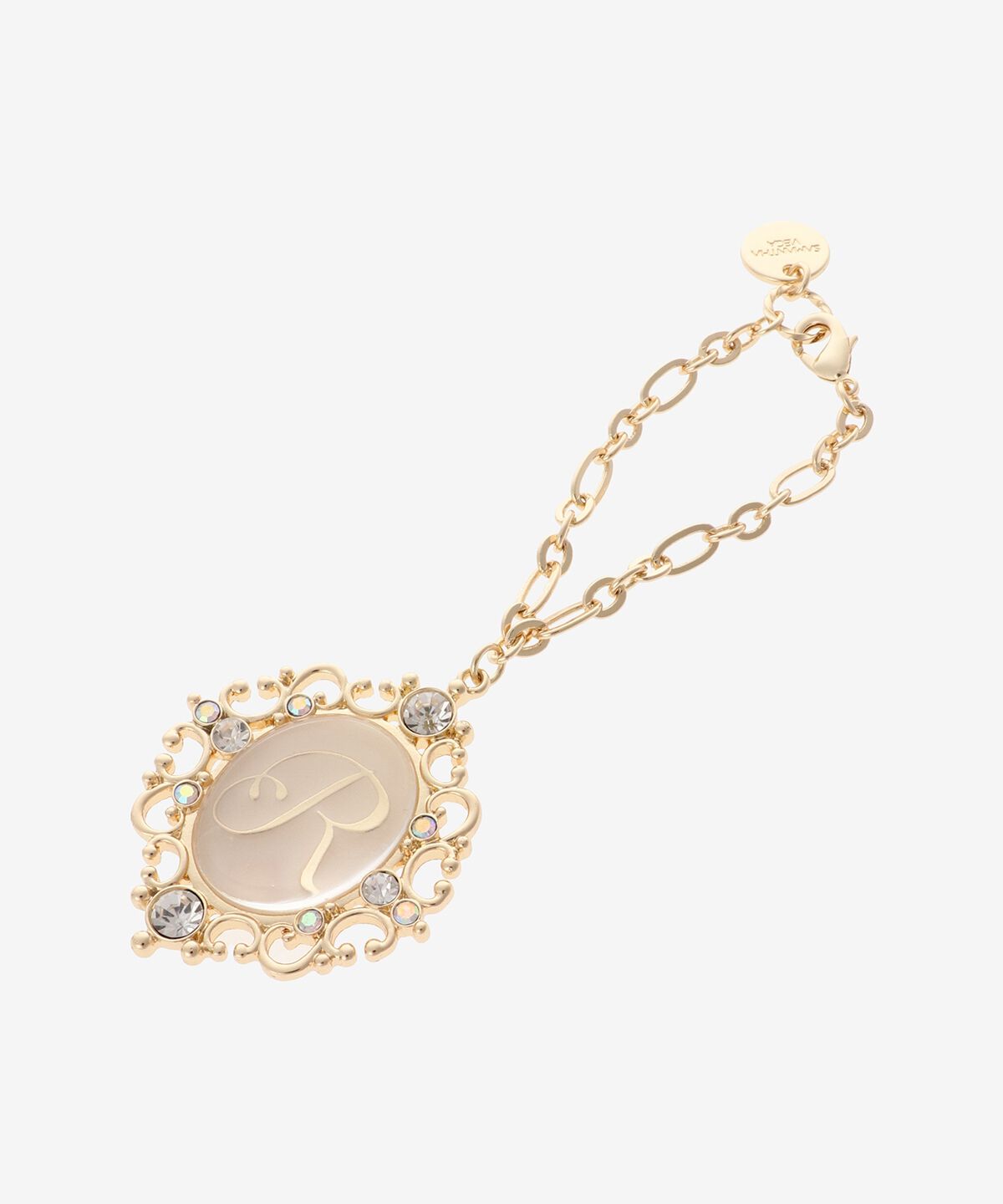 Samantha Vega「クリアカメオ風イニシャルチャーム（R）」|チャーム・キーホルダー|ゴールド