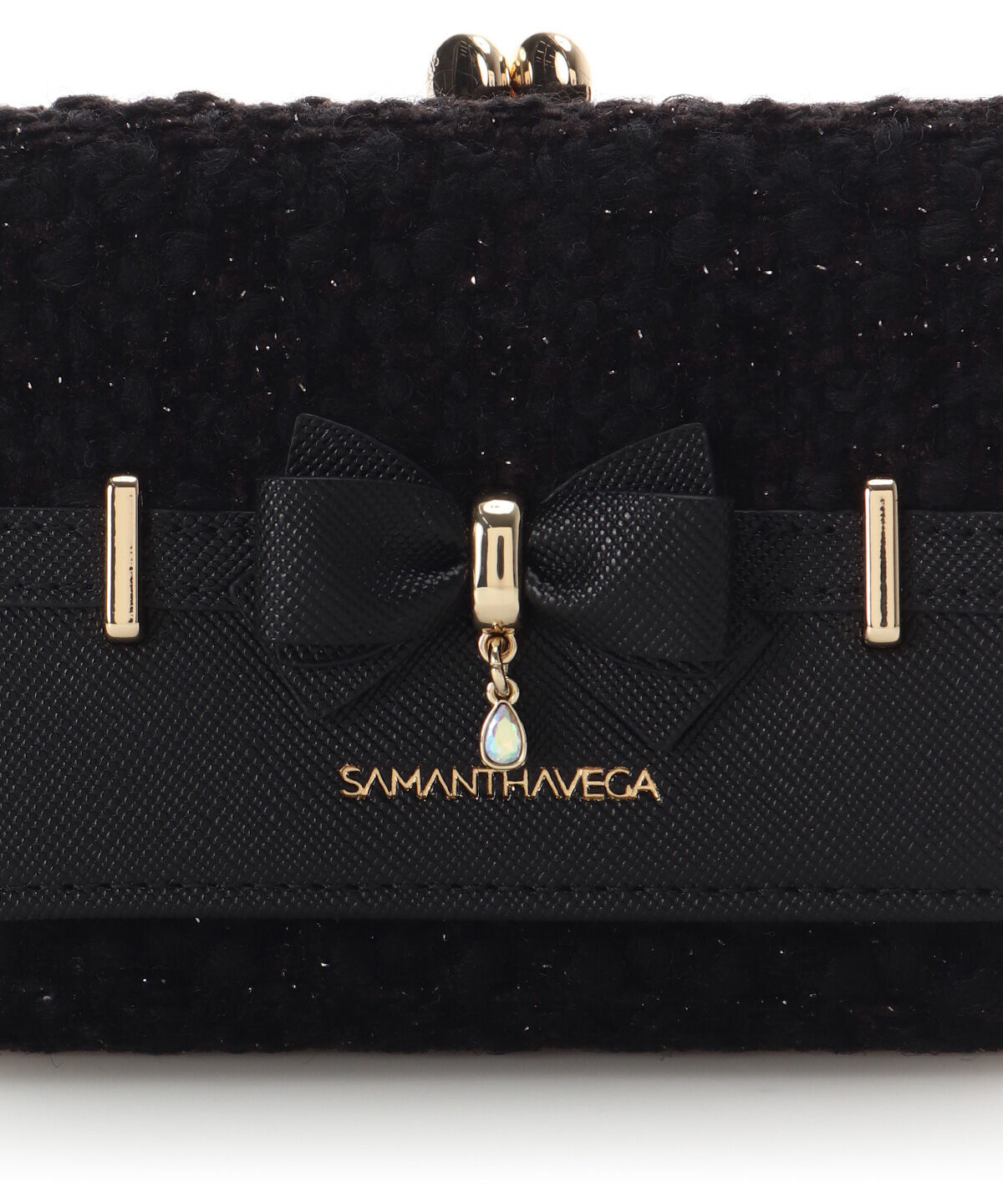 Samantha Vega「ラメツイードアクセントリボン折財布」|財布|