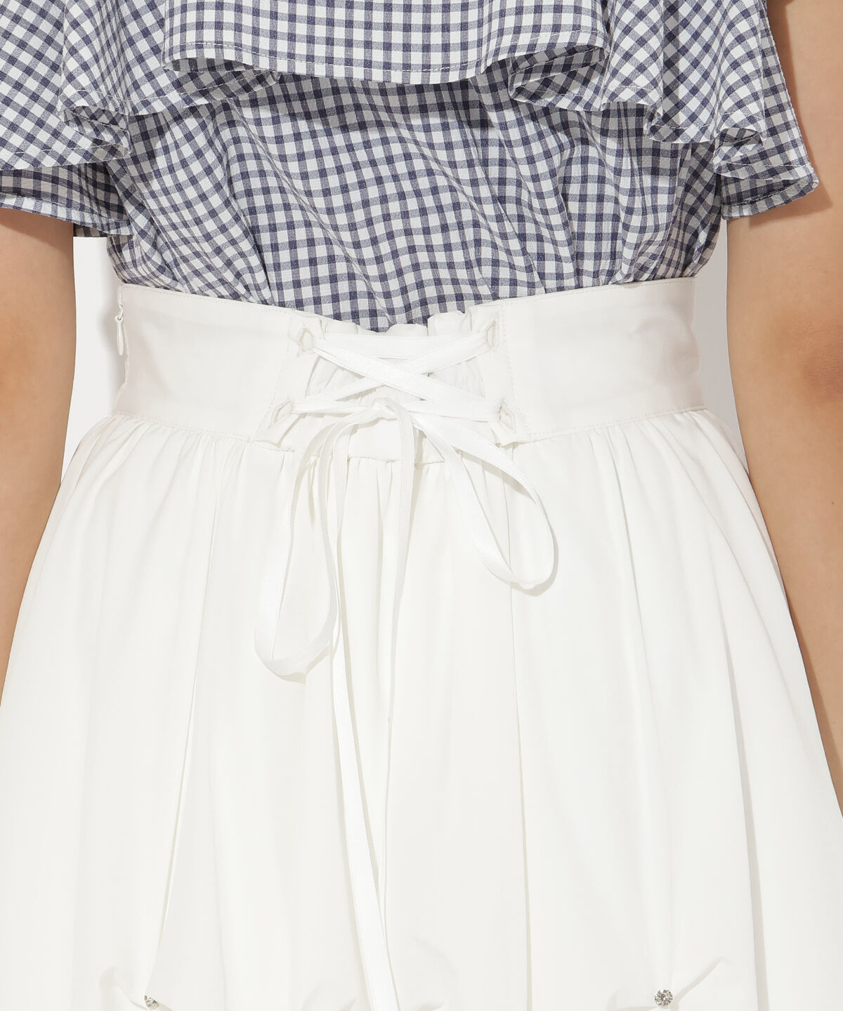 アンドクチュール「ビジューバルーンティアードスカート」|フレア|