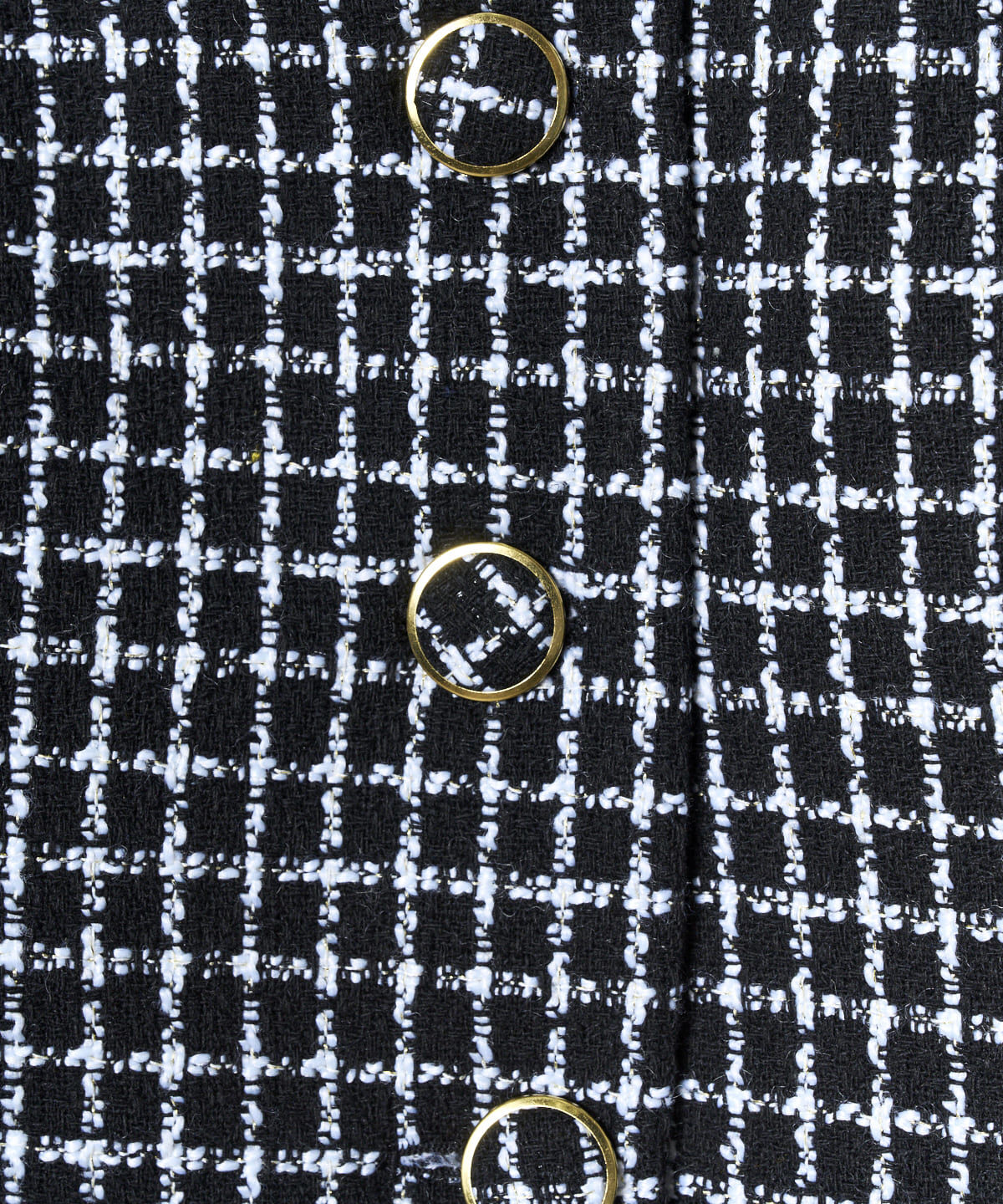 REDYAZEL「デコルテみせファー付きツィードジャケット」|ノーカラージャケット|