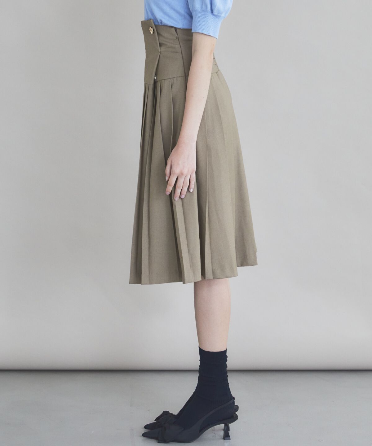 REDYAZEL「ロースイッチングプリーツスカート」|フレア|