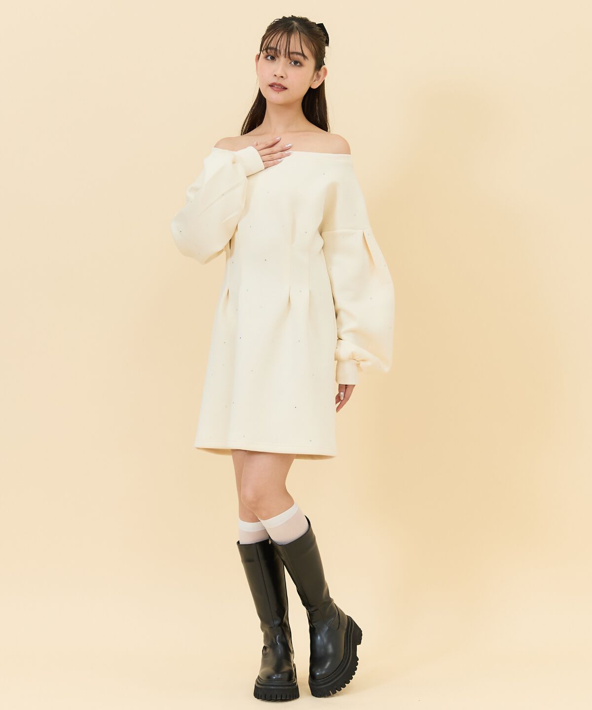 REDYAZEL「ラインストーンミニワンピース」|ワンピース|