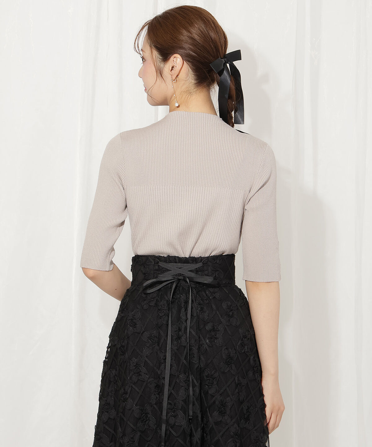 WILLSELECTION「袖口ボタンボトルネックリブニット」|ニット・セーター|