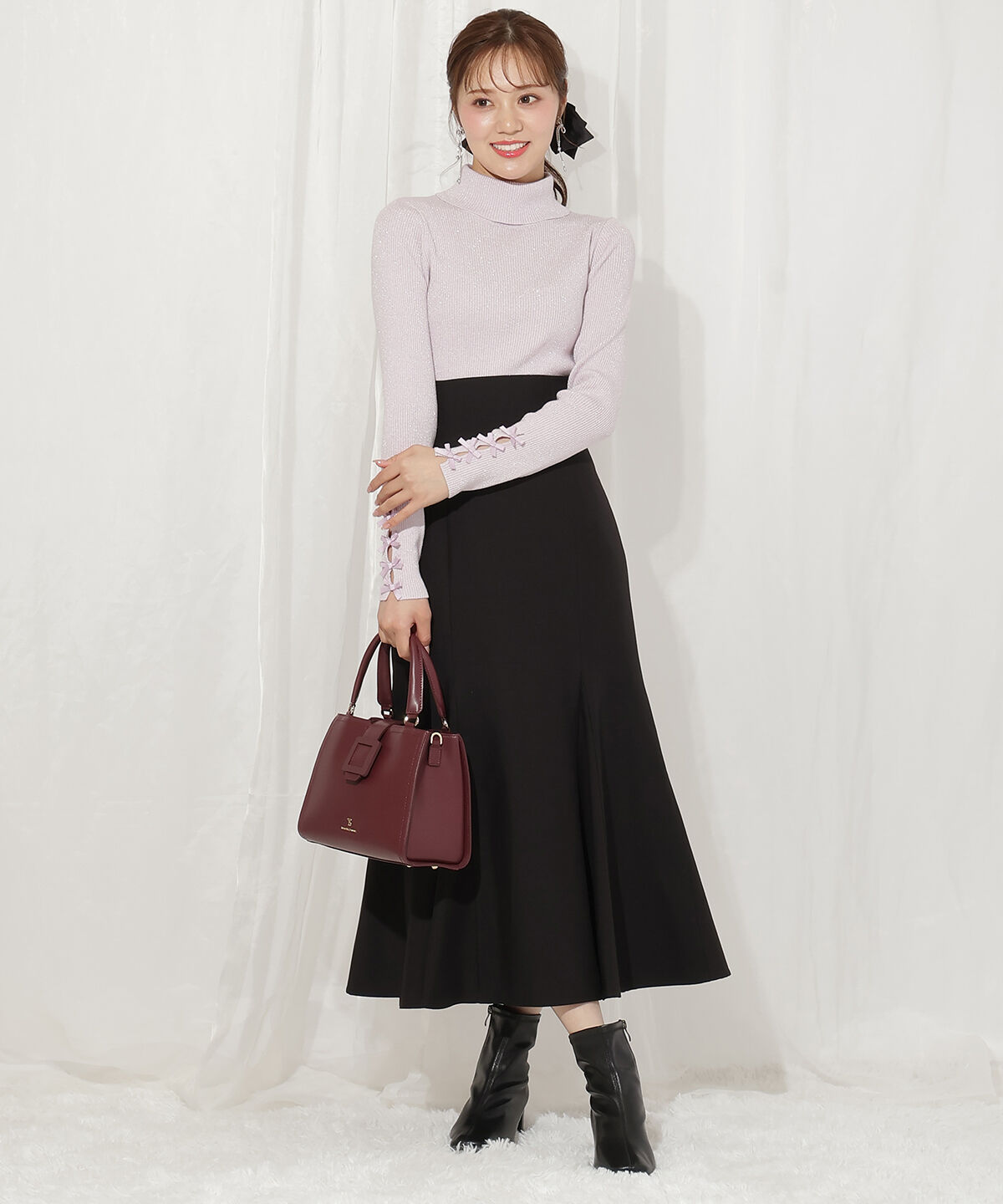 WILLSELECTION「ハイウエストマーメイドスカート」|フレア|ブラック